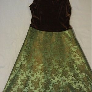 Formal girls black and green dress